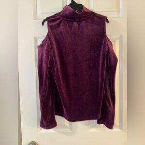 Calvin Klein Purple Stretch Velvet Long Sleeve Top Activewear Size S
